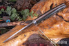 Bark River Knives: Wilderness 5 - CPM CruWear - Black & Green Linen Micarta - Orange Liners