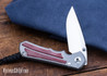 Chris Reeve Knives: Small Inkosi - Red Linen Micarta Inlay - Glass Blasted Titanium - MagnaCut