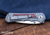 Chris Reeve Knives: Small Inkosi - Red Linen Micarta Inlay - Glass Blasted Titanium - MagnaCut