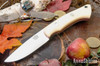 Bark River Knives: Featherweight Fox River - CPM 3V - Antique Bone Linen Micarta - Red Liners