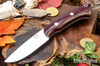 Bark River Knives: Featherweight Fox River - CPM 3V - Burgundy Canvas Micarta - White Liners