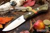 Bark River Knives: Featherweight Fox River - CPM 3V - Green Canvas Micarta - Orange Spacer - White Liners