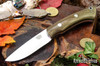 Bark River Knives: Featherweight Fox River - CPM 3V - Green Linen Micarta - White Liners