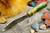 Bark River Knives: Nessmuk - Cru-Wear - Green & Gold Maple Burl - Yellow Liner #1