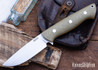 Lishen Knives: Dakota - Matte Green Canvas - Aluminum Pins - Thick Natural Liners - LK21AK054