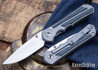 Chris Reeve Knives: Large Inkosi - Glass Blasted Titanium - Black Canvas Micarta Inlay - MagnaCut