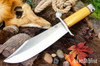 Bark River Knives: V-44 Bowie - Natural Canvas Micarta