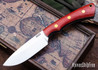 Lishen Knives: Customized Drop Point - Red Canvas Micarta - Brass Pins - Thick Black Liners - AEB-L - LK19BK005