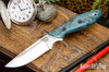 Bark River Knives: Adventurer - CPM 3V - Blue & Gold Burl - Sea Blue Liners - Black Pins