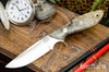 Bark River Knives: Adventurer - CPM 3V - California Buckeye Burl - Toxic & Yellow Liners - Brass Pins