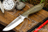 Bark River Knives: Adventurer - CPM 3V - Green Canvas Micarta - Mosaic Pins