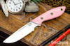 Bark River Knives: Adventurer - CPM 3V - Pink G-10 - Mosaic Pins