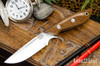 Bark River Knives: Adventurer - CPM 3V - Tan Burlap Micarta - White Liners