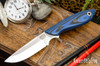 Bark River Knives: Adventurer - CPM 3V - Blue & Black Suretouch - Matte - Blue Liners - Black Pins