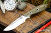 Bark River Knives: Adventurer - CPM 3V - Green Canvas Micarta - Hollow Pins