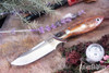 Bark River Knives: Adventurer - CPM 3V - Black & Orange Kudu - Red Liner