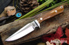 Bark River Knives: Lionhound - CPM 4V - Tan Burlap Micarta - White Liners