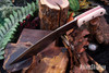 Bark River Knives: Camp Bolo CPM-154 - Bone White Micarta - Cherry Red Liners - Brass Pins