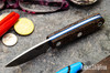 Bark River Knives: PSK - CPM 3V -Drunken Coffeebag Burlap Micarta - Blue Liner