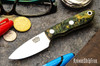 Bark River Knives: PSK - CPM 3V - Forest Green & Gold Maple Burl - Yellow Liner