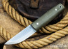 L.T. Wright Knives: Pronghorn 3V - Scandi - Green Micarta - Matte