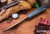Bark River Knives: Fox River Trailing Point - 154CM - Bumblebee G-10 - Thick Blue Liners - Mosaic Pins