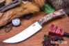 Bark River Knives: Fox River Trailing Point - 154CM - Salmon & Beige Maple Burl - Thick Black Liner - Mosaic Pins