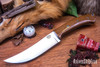Bark River Knives: Fox River Trailing Point - 154CM - Tan Burlap Micarta - Thick Black Liners - Mosaic Pins