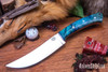 Bark River Knives: Fox River Trailing Point - 154CM - Teal Maple Burl - Thick Orange Liners