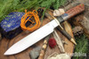 Bark River Knives: Mike Stewart Bowie - A2 - Blue & Cherry Maple Burl