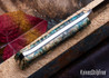 Bark River Knives: Little Creek - MagnaCut - Teal & Cream Maple Burl - Black Liner - Brass Pins