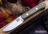 Bark River Knives: Little Creek - MagnaCut - Green Canvas Micarta - Black Liners