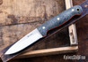 L.T. Wright Knives: GNS - Saber Grind - Black Canvas - Orange Liners - Matte - AEB-L