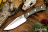 Bark River Knives: Yukon Skinner - MagnaCut - Green Canvas Micarta - Matte