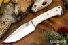 Bark River Knives: Yukon Skinner - MagnaCut - White Linen Micarta - Red Liners