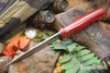 Bark River Knives: Red Flag - MagnaCut - Red Linen Micarta - White Liners