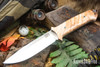 Bark River Knives: Red Flag - MagnaCut - Natural Maple Burl - White Liner - Mosaic Pins