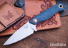Benchmade Knives: 203-04 Dacian - Blue Denim Micarta - CPM-MagnaCut - Leather Sheath