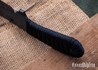Bradshaw Blades: Personal XL - Black Stingray - Paracord - 1095 Carbon Steel w/ Hamon - BB31GK006