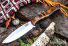 Bark River Knives: UP Gunny 3V - Dark Curly Maple - Black Liners - Mosaic Pins