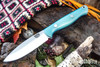 Bark River Knives: UP Gunny 3V - Ghost Green Jade G-10 - Blue Liners