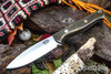 Bark River Knives: UP Gunny 3V - Green Canvas Micarta - White Liners - Brass Pins