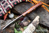 Bark River Knives: UP Gunny 3V - Hellfire Maple Burl - Red Liners - Mosaic Pins