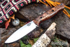 Bark River Knives: UP Gunny 3V - Hellfire Maple Burl - Thick Cherry - Red Liners - Black Pin