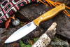 Bark River Knives: UP Gunny 3V - Natural Canvas Micarta - Brass Pins