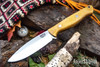 Bark River Knives: UP Gunny 3V - Natural Canvas Micarta - Natural Liners - Mosaic Pins - Matte