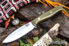 Bark River Knives: UP Gunny 3V - Ranger Green G-10 - Cherry Red Liners - Brass Pins