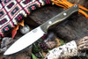 Bark River Knives: UP Gunny 3V - Green Canvas Micarta - Red Liners