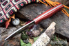 Bark River Knives: UP Gunny 3V - Red Linen Micarta - White Liners - Mosaic Pins