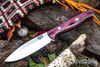 Bark River Knives: UP Gunny 3V - Highly Figured Purple Heart Burl - Lime Liner #2